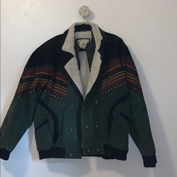 Vintage Leather/ Wool RETRO Jacket - Picture 1 of 11